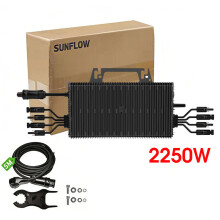 SUKFLOW Micro-onduleur solaire, Double MPPT, Anti-refoulement, Étanche IP67, Wi-Fi, 2250W Inverter, 16-60V, 230 V