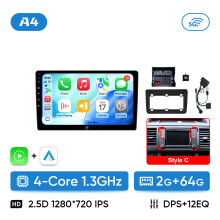 Ainavi Autoradio, 2 Din Multimedia Player, kabellos mit CarPlay und Android Auto, 2G 64G Style C
