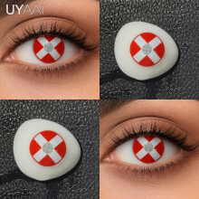 UYAAI lentes de contacto de color blanco, lote de 2, material HEMA, para cosplay y Halloween