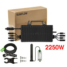 SUKFLOW Micro-onduleur solaire double MPPT, 2250W, 230V, exportation zéro, IP67, surveillance Wi-Fi pour balcon
