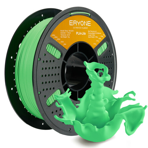 ERYONE 3D-Drucker-Filament PLA Lite, 1,75 mm, Hellgrün, 1 kg Spule