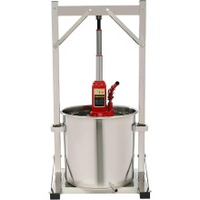 Prensa de vinho e frutas de 22 l, manual em aço inoxidável para sumo, queijo, ervas, azeite e mel