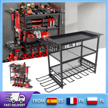 Organisateur mural pour outils, support en métal noir avec panneau perforé et porte-marteau, pour garage et atelier