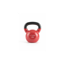 Kettlebell - FITLIFE - 12 KG - Stahl - Rot - Intensivgebrauch