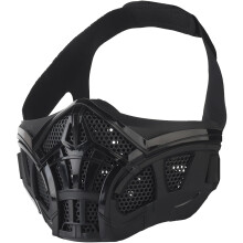 Máscara tática de meia face em malha, ajustável e respirável, para paintball e jogos CS