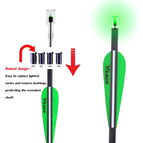 KEAUP conjunto de 6 culatines iluminados para arco, com interruptor e bujões de 0.285 a 0.305 polegadas 2
