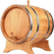 MB Manufaktura barril de madeira de carvalho natural 50L, feito à mão, com suporte, rolha e torneira, para maturação de bebidas