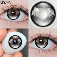 UYAAI lentes de contacto de color blanco, lote de 2 unidades, material HEMA para cosplay y Halloween