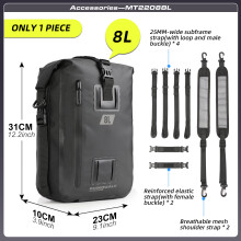 RHINOWALK mochila modular impermeable para motocicleta, 8L, color negro
