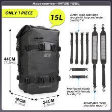 RHINOWALK mochila modular para motocicleta impermeable, 15L, negro