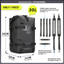 Rhinowalk mochila modular para motocicleta impermeable, 30L, negro