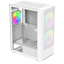 Middenformaat computerbehuizing wit - Montech - MicroATX mini-ITX ATX formaat - Staal en gehard glas