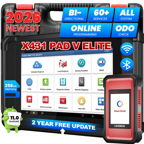 LAUNCH X431 PAD V Elite, professionele diagnose- en ECU-reprogrammatinguith, 10,1 inch scherm, 256 GB 1