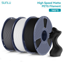 SUNLU Filament PETG Haute Vitesse, 1,75 mm, 1 kg, Noir, Impression Rapide sans Nœuds pour Imprimante FDM