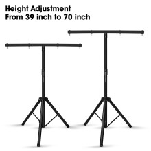 Fieryzeal Stativständer, verstellbar, Top-T-Stange, 99 bis 178 cm, Schwarz, für Bühnenbeleuchtung