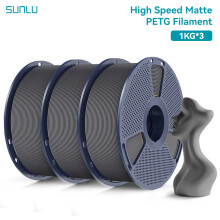 SUNLU Filament PETG Mat Haute Vitesse, 1,75 mm, Gris, Impression Rapide 600 mm/s, Bobine de 1 kg