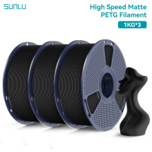 SUNLU Filament PETG Mat Haute Vitesse, 1,75 mm, 1 kg, Noir, Impression Rapide 600 mm/s pour Imprimantes FDM