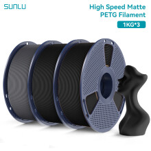 SUNLU Filament PETG Mat Haute Vitesse 1,75 mm, Bobine 1 kg, Noir et Gris