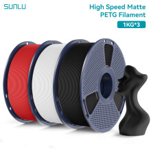 SUNLU Filament PETG Mat Haute Vitesse 1,75 mm, Impression Rapide 600 mm/s, Bobine 1 kg, Noir