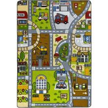 Acomoda Textil, tapete infantil de cidade e estradas, 120x160 cm, antiderrapante, acolchoado e dobrável
