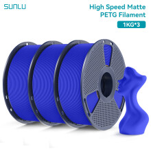 SUNLU Filament PETG Mat Haute Vitesse, 1,75 mm, Bleu, Impression Rapide 600 mm/s, Bobine de 1 kg