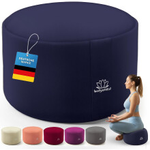 Body & Mind Almofada de Meditação Zafu, 19 cm de altura, com enchimento de pérolas e capa de algodão lavável