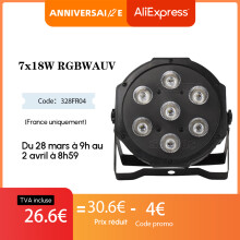 SHEHDS LED Flat Par - 7x12W RGBWA+UV - kiinteä pistokkeella - teatteri- ja juhlavalaistus