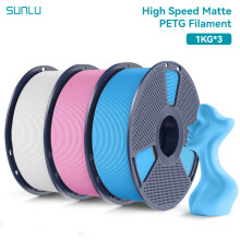 SUNLU Filament PETG Mat Haute Vitesse 1,75 mm, Blanc, Bobine de 1 kg pour Impression Rapide 600 mm/s