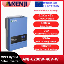 ANJ-6200W-48V-WIFI hybride zonninverter, 6,2kw, 48V, pure sinusgolf, MPPT 120A, voor thuisgebruik