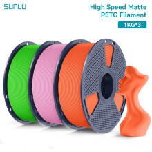 SUNLU Filament PETG Mat Haute Vitesse, 1,75 mm, 1 kg, Impression Rapide 600 mm/s, Anti-Nœuds, Compatible Imprimantes FDM