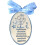 Medalhão de berço com Anjo da Guarda e Oração, personalizável, modelo 2 Azul 1