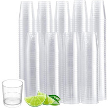 Vasos de chupito de plástico, conjunto de 100 unidades, 30 ml, transparentes, reutilizáveis para festas