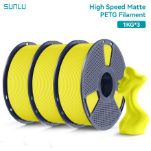 SUNLU Filament PETG Mat Haute Vitesse Jaune, 1,75 mm, Bobine de 1 kg, Impression Rapide 600 mm/s