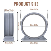Roue d'exercice pour chat, Gris clair, 85x80x33 cm, Roulements silencieux et tapis de grattage remplaçable