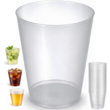 Conjunto de 25 copos de plástico duro, 50 cl, transparente, reutilizáveis para cocktails e cerveja