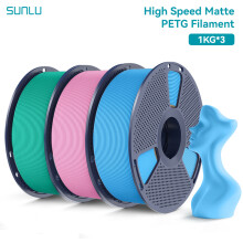 SUNLU Filament PETG Mat Haute Vitesse, 1,75 mm, 1 kg, Impression Rapide 600 mm/s, Anti-Nœuds pour Imprimantes FDM