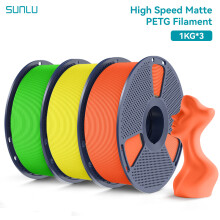 SUNLU Filament PETG Mat Haute Vitesse, 1,75 mm, 1 kg, Impression Rapide 600 mm/s, Anti-Nœuds pour Imprimantes FDM