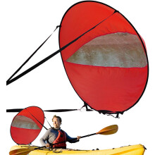 Vela de vento para kayak, dobrável, poliéster e PVC, 108x108cm, com janela transparente