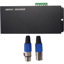 Hztuang Decodificador LED DMX512 3 canais, RGBW, DC12-24V, 60W-288W, Preto
