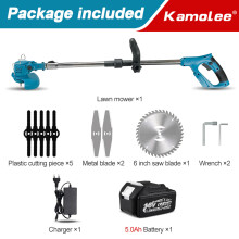 Kamolee Elektrischer Rasenmäher, kabelloser Rasentrimmer, verstellbarer Heckenschneider für 18V 21V Akku