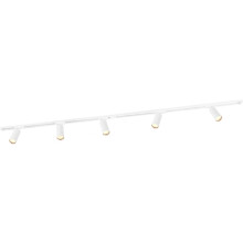 Ledvion sistema de carril de iluminação de 2m, monofásico, branco, 5 focos, sem GU10