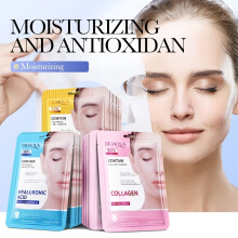 BIOAQUA Lot de 30 masques faciaux en tissu, hydratants à l'acide hyaluronique et au collagène pour soins quotidiens