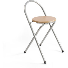 THE SECRET HOME, cadeira dobrável com encosto, metal e madeira natural, 69 cm de altura, para cozinha