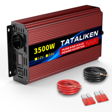 Convertisseur de courant à onde sinusoïdale 220V 12V 3500W avec écran numérique et ventilateur intelligent pour caravane