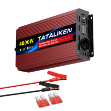 Convertisseur de courant à onde sinusoïdale 4000W 12V 220V 50Hz avec écran numérique, prise Europe pour caravane