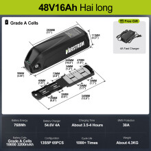 Tongsheng TSDZ2B motorkit, 48V 500W, 48V16Ah Hailong, voor BB 68-73mm, remsensor, 42T, DZ40 Mini Display