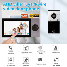 TUYA draadloze videodeurbel, 7 inch kleurenaanraakscherm, 1080P, wifi met RFID-toegangscontrole