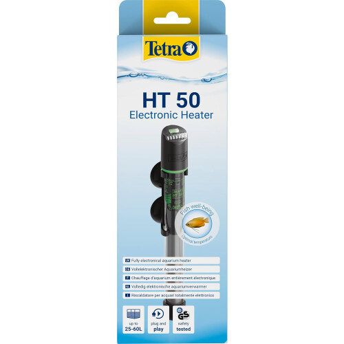 Tetra HT 50, aquecedor de aquário, 25-60 L, eletrónico com microprocessador e LED de estado