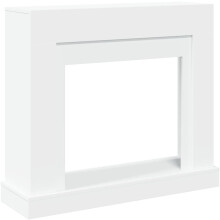 vidaXL Borde de Chimenea em Madeira de Engenharia Branco, 100x30x87,5 cm