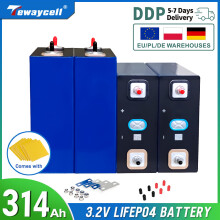 Tewaycell LiFePO4 batterij, set van 16 stuks 314Ah, 3,2V klasse A met stroomrails